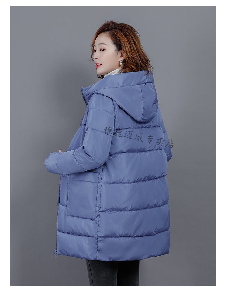 雅鹿女士平湖羽绒服女轻薄款妈妈冬装中老年中长款韩版宽松外套洋气