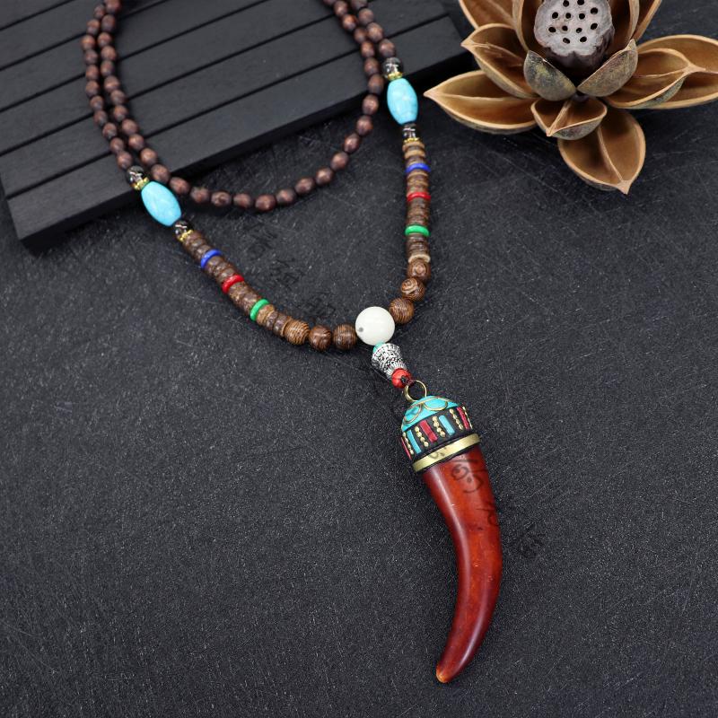 长款项链男女简约藏式文艺百搭毛衣链民族风配饰网红同款尼泊尔光芒花