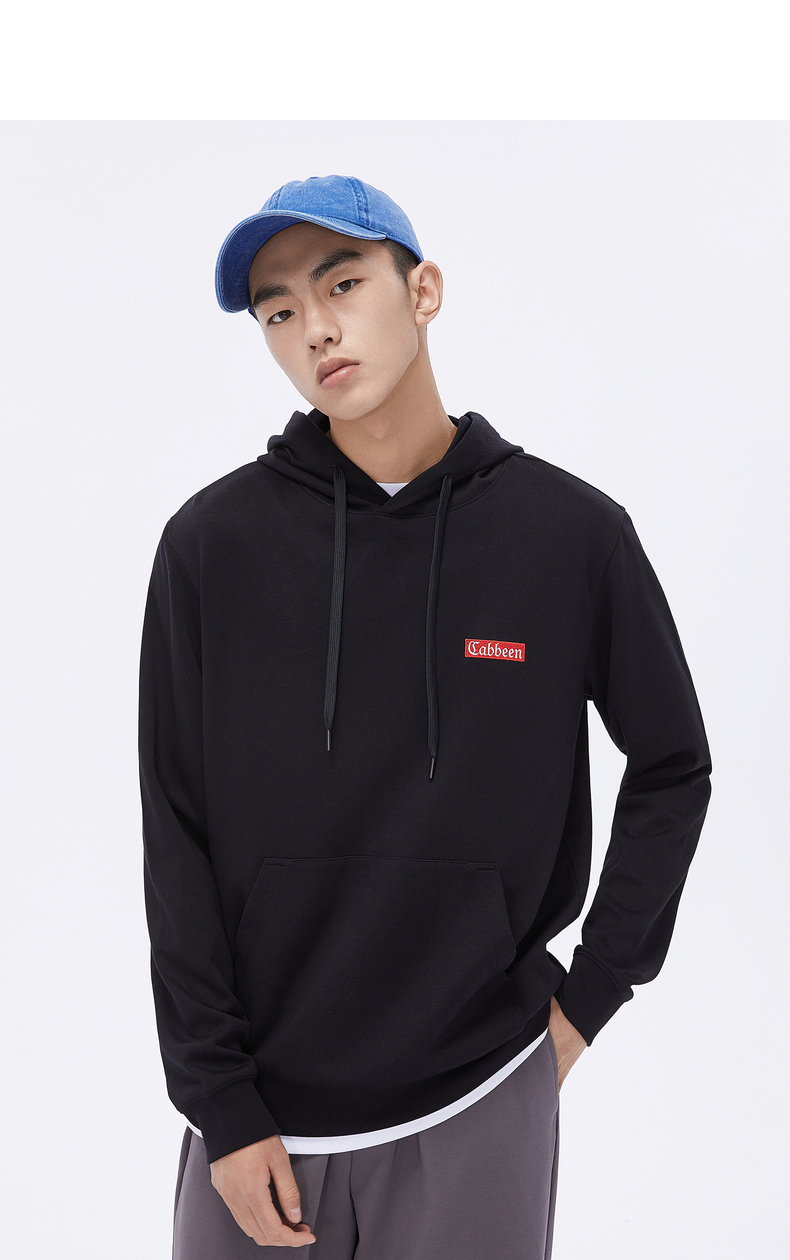 卡宾男装连帽长袖卫衣2020秋冬新款刺绣休闲三防卫衣防水防油防污街头