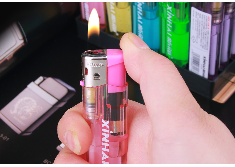 新海打火机 新海50支整盒塑料电子打火机一次性透明创意时尚便利店