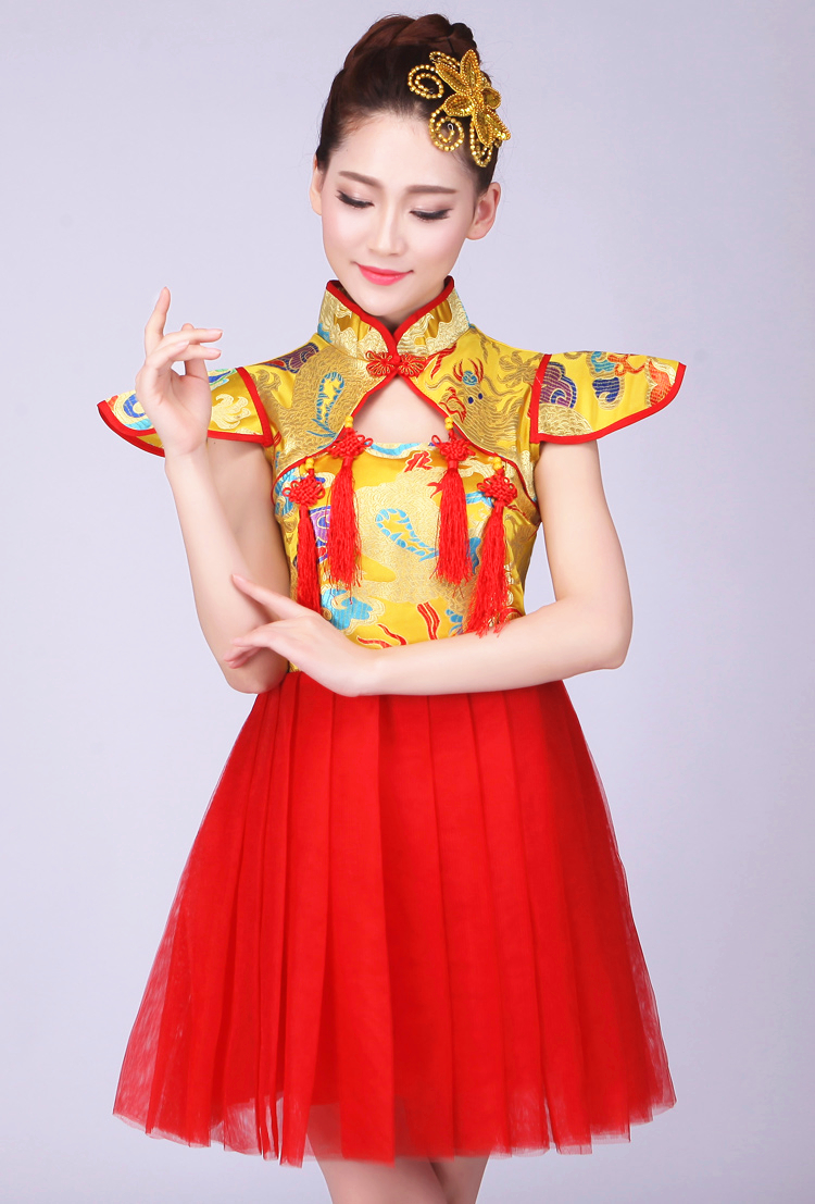 打鼓服演出服女国风2021新款喜庆锣鼓水鼓舞服装舞龙舞狮腰鼓服女古典