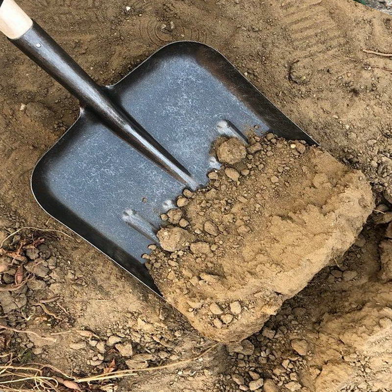 养殖铲粪神器锰钢大锹大号特大号平头加宽清铲头俄式大方 锰钢大板锹