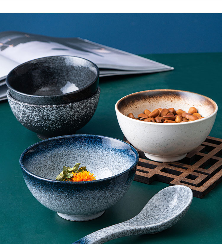 碗家用创意单个精致可爱餐具个性饭碗陶瓷甜品碗小汤碗米饭碗日式45寸