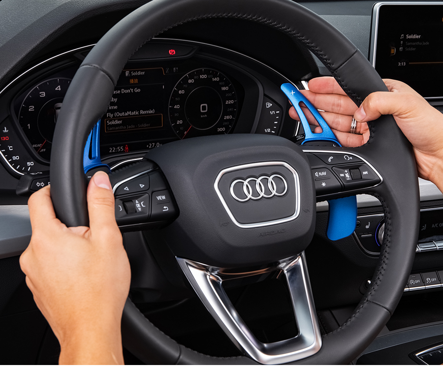 适用于奥迪a3a4l方向盘装饰q7q5la3a6la5q3换挡拨片专用内饰改装别普