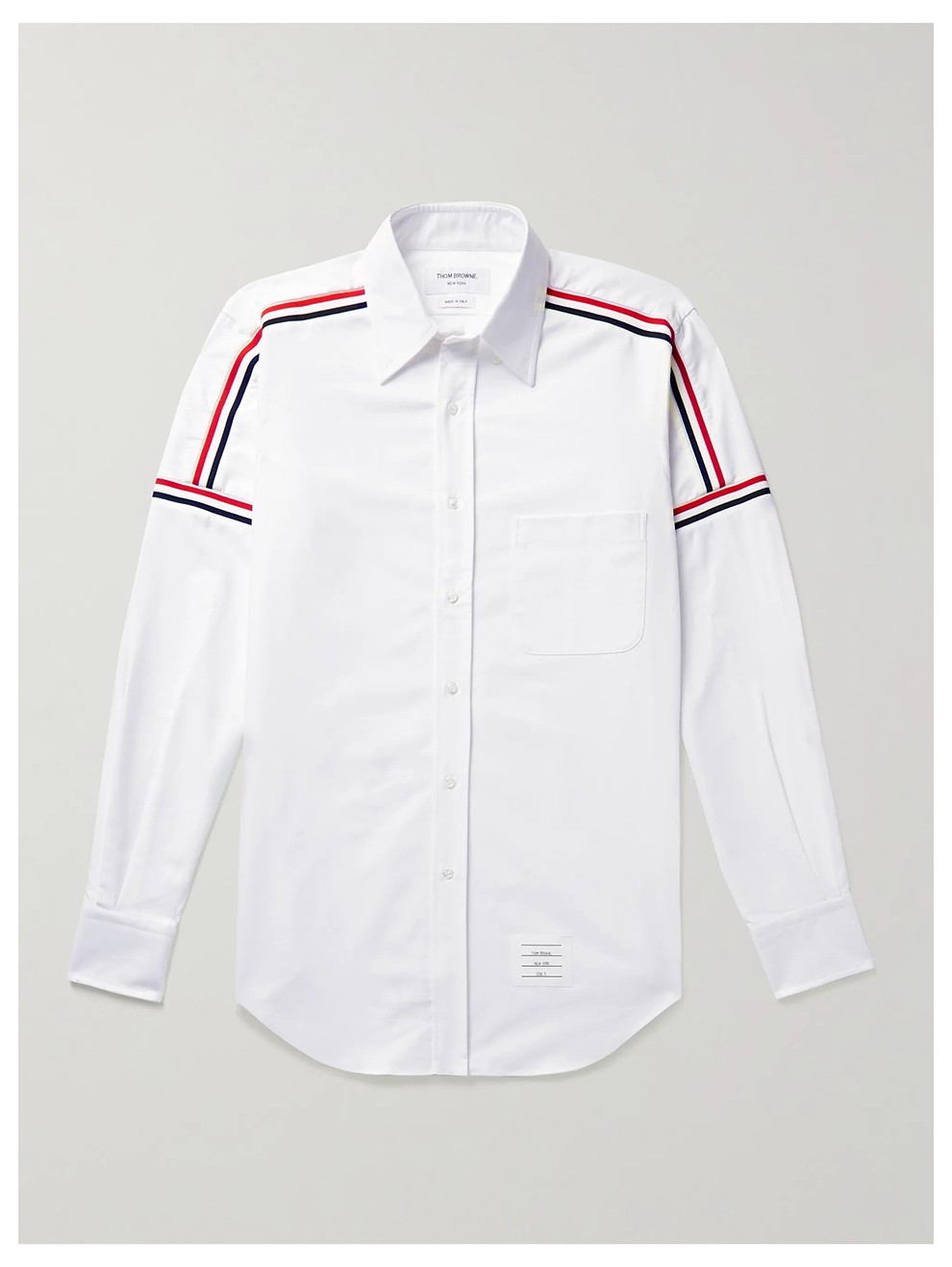 thombrowne汤姆布朗男女同款棉质条纹拼饰长袖衬衫mwl270a00139100