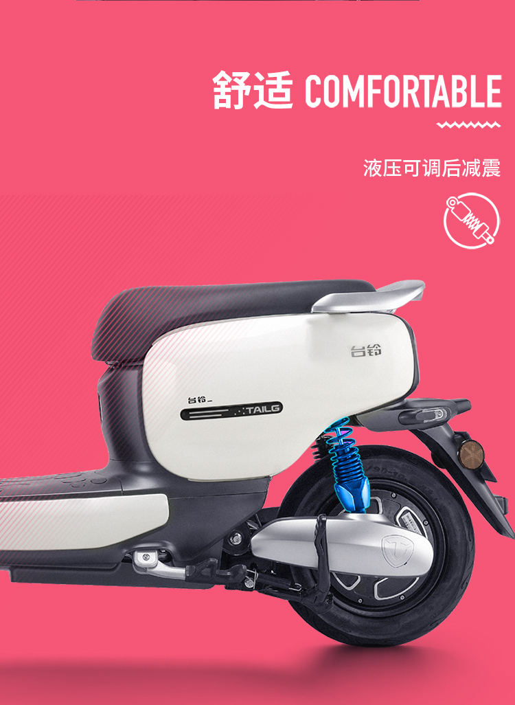 台铃米柚电动轻便摩托车60v一键启动两轮电瓶电动车代步纽约深灰60v20