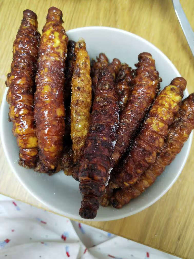 大连速冻大蚕 大虫子东北秋蚕 绿蚕 冻活蚕油炸 5份 油炸 5份【图片