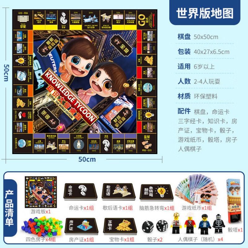 定制大富翁豪华版 大号版电子银行多种款式 不同玩法儿童世界之旅小