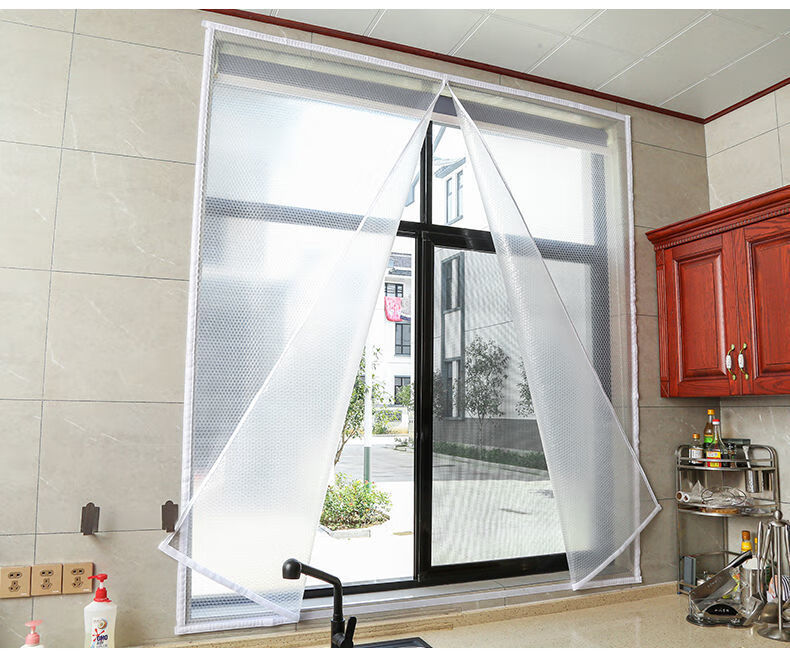 次元素冬季挡风神器窗户防风保温膜免打孔防寒窗帘透光防冻防尘双层