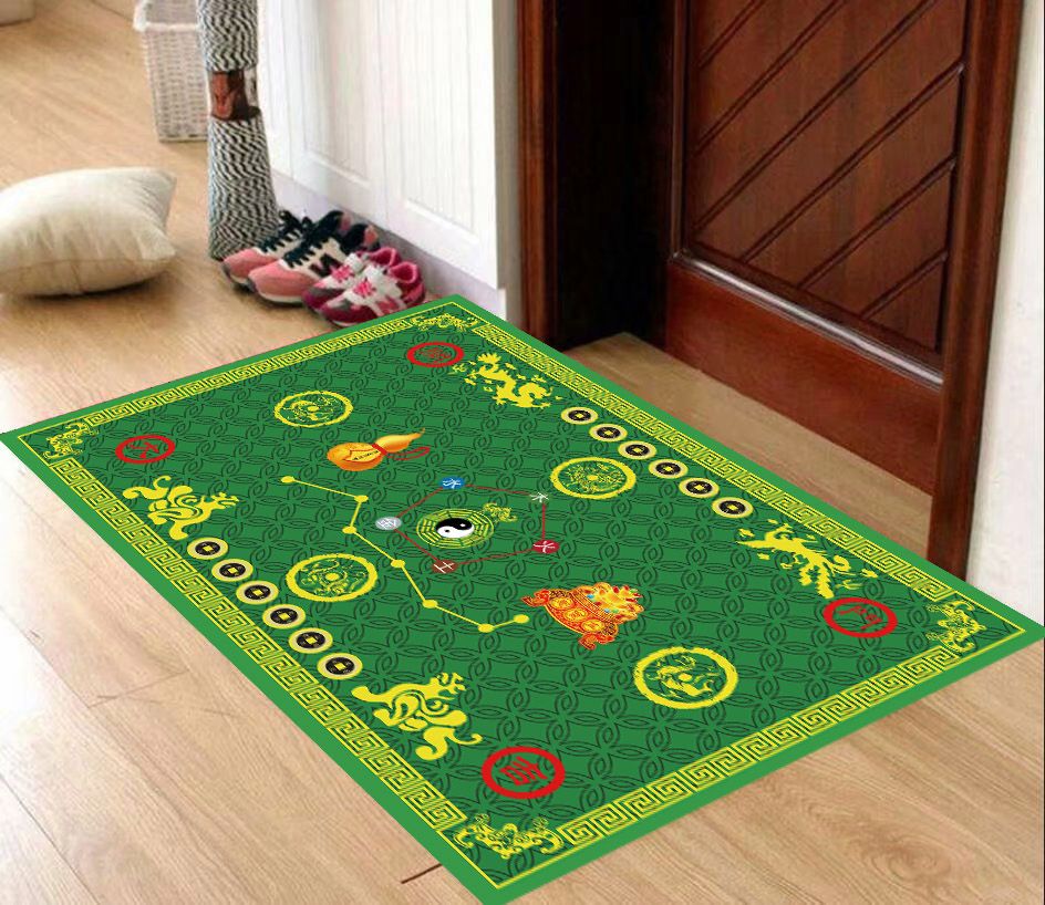 七星入户门地垫玄关门垫防滑入户门开运五六帝钱地垫卧室七星脚垫红毯