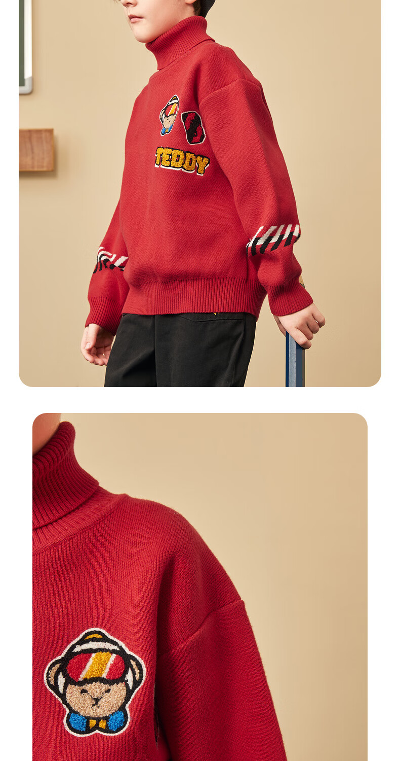 MQD Winter New Boys' Turtleneck Thickened Warm Sweater 6