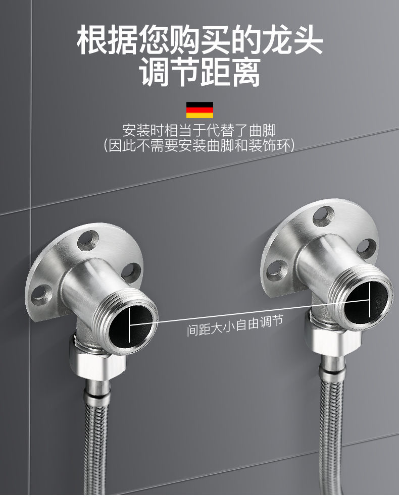 惠利得304不锈钢明装座全铜淋浴花洒暗装转明装座混水阀固定座脚合金