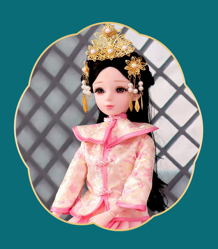 不舍天真 娃娃玩具女孩汉服 芭比娃娃古典娃娃系列汉服秀禾服60厘米