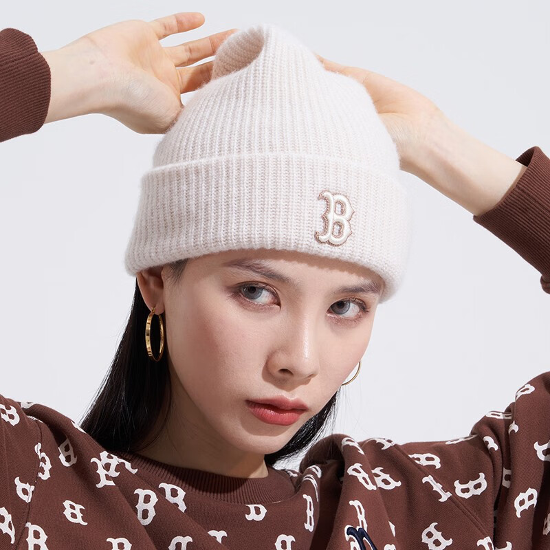 mlb 线帽男女同款帽子ny刺绣针织帽休闲生活运动保暖帽羊长豆豆纽约洋