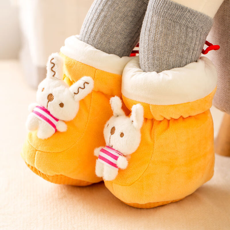 上新秋冬012个月宝宝包脚小棉鞋婴幼儿透气居家系带防掉棉鞋卡通豹纹