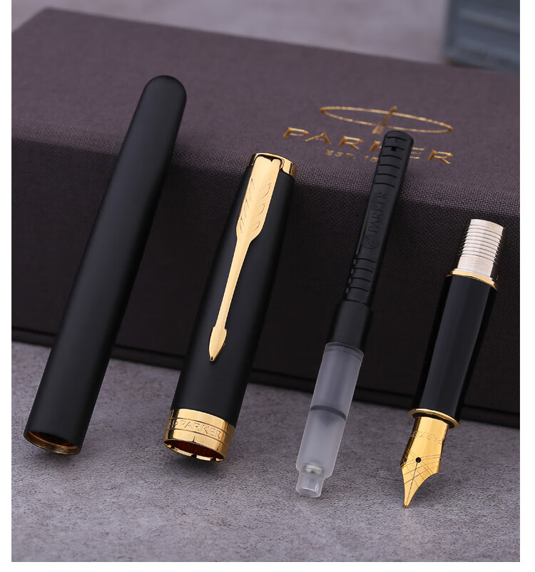 派克(parker)派克钢笔卓尔磨砂黑23k镀金笔尖成人商务礼金属书法练字