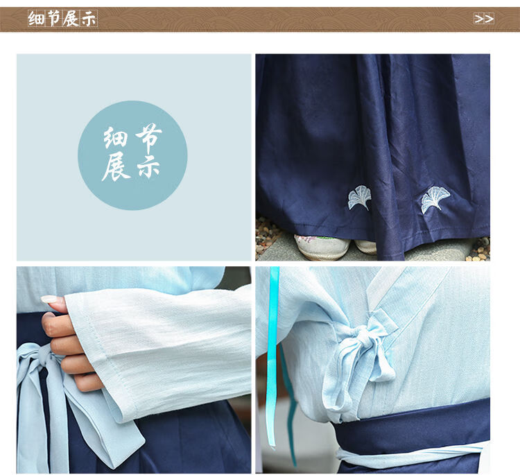 恒佩新款日常汉服女绣花交领齐腰襦裙古装拼色高束腰绑带连衣裙赠耳坠