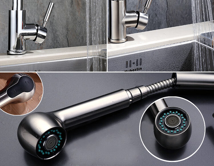 抽拉式水龙头配件喷头小花洒头洗手池洗脸盆面盆手持两功能出水嘴d9