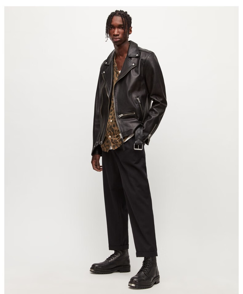allsaints男士皮衣2022年春夏新品复古修身上衣机车夹克皮衣外套ml007