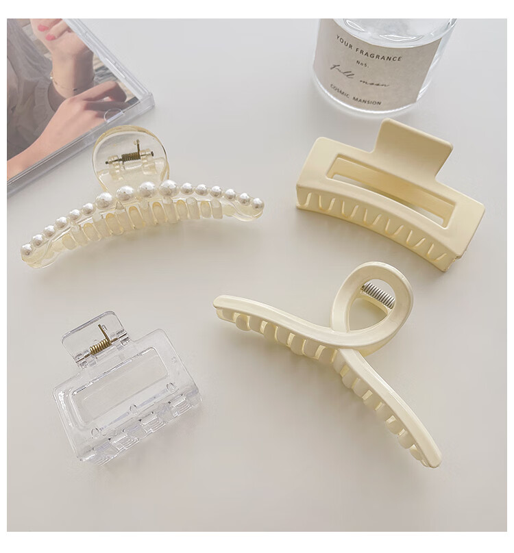 紫慕璃透明发夹后脑勺亚克力头发抓夹女夏季小号夹子头饰优雅气质鲨鱼