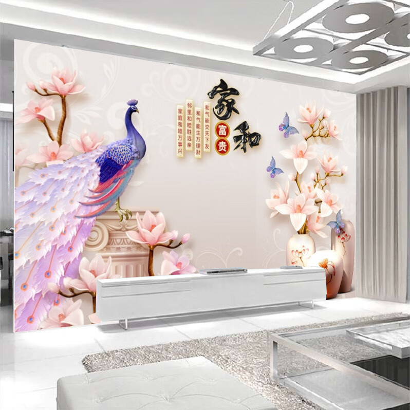定制电视墙背景墙客厅壁画影视墙装饰壁纸墙纸8d立体墙画简约墙画自带