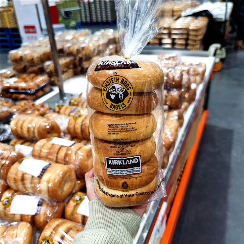 苏州costco综合贝果原味芝士蜂蜜蓝莓面包6个装开市客代购750g蜂蜜