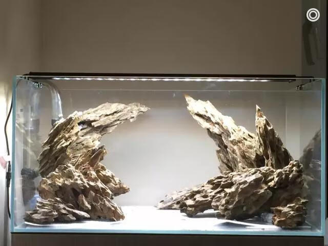 精品松皮石盆景造景小假山石鱼缸水景骨架水族箱天然造型装饰石头 碎