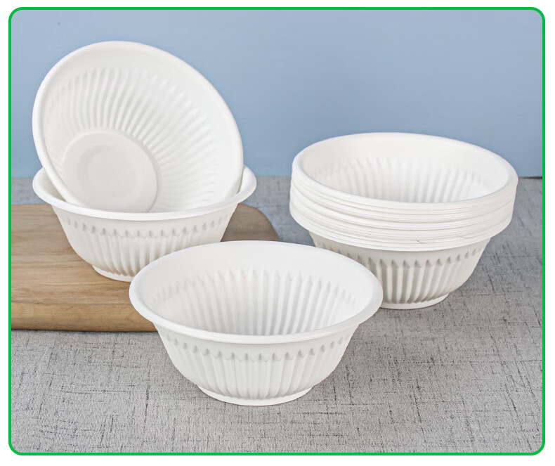 初绿一次性碗250ml汤碗玉米淀粉环保酱料小碗耐高温降解圆形碗周碗厚