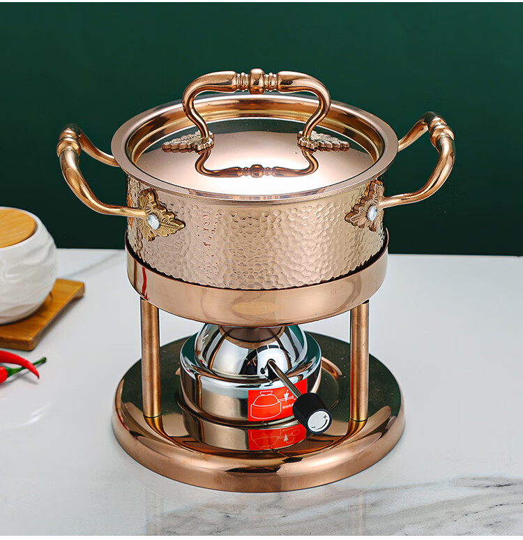 火锅瓦斯炉燃气充气调节火力便携居家户外套装刷锅金色条纹套装火锅炉