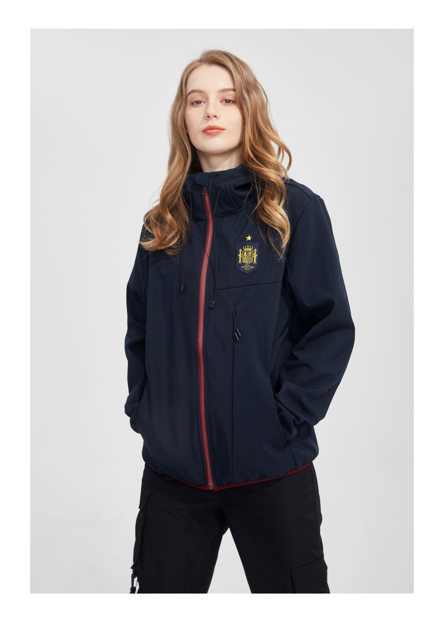 西班牙国家队软壳夹克外套休闲百搭运动户外登山徒步 深蓝冲锋衣 xxl