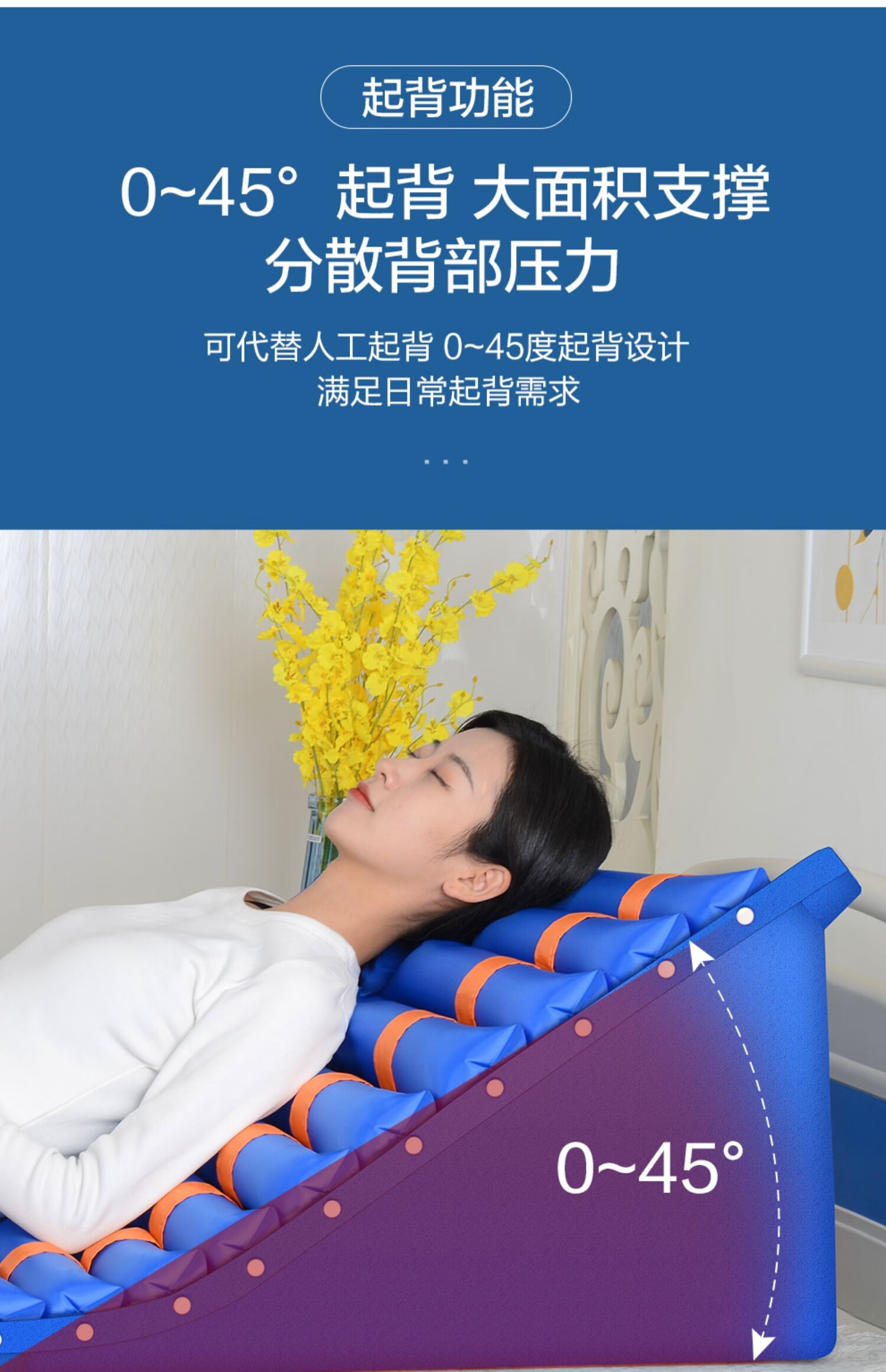 气垫床老人防褥疮气床垫卧床瘫痪病人家用护理褥疮垫 x05a深蓝色-(起
