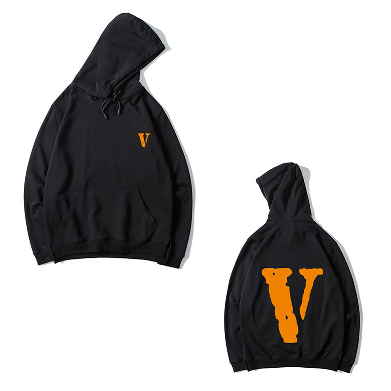 【vlone官方旗舰】 连帽卫衣联名藤原浩闪电大v外套 1688-1912黑橙