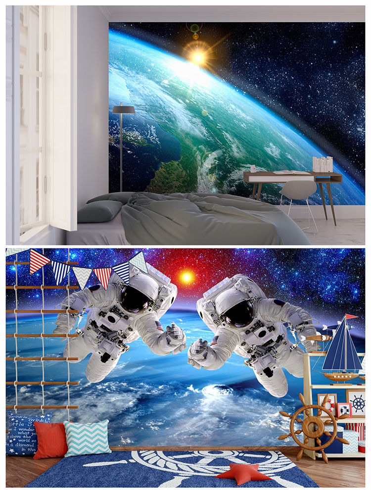 星空海报宇宙银河创意墙画墙贴卧室房间星空太空科幻主题背景自粘墙纸