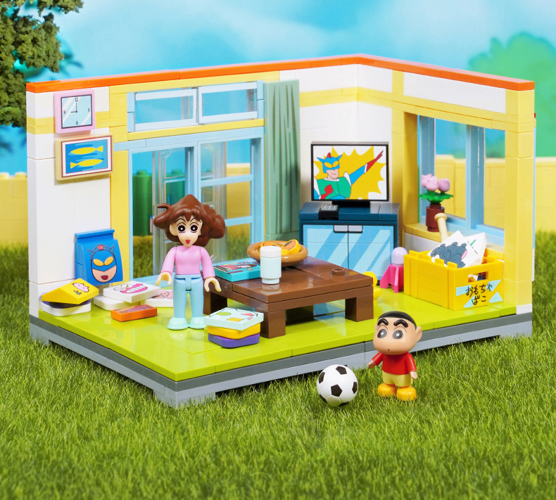 keeppley积木蜡笔小新模型拼装玩具儿童公仔男女孩生日礼物儿童玩具