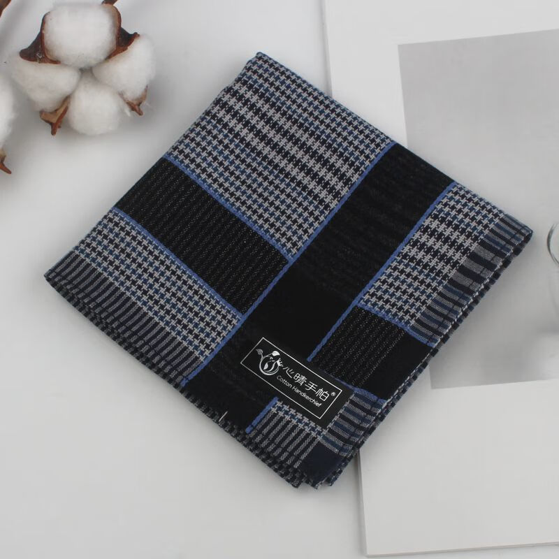征涩新款手帕手绢金典男士手帕棉质手绢手帕巾擦汗耐脏深色老式长辈