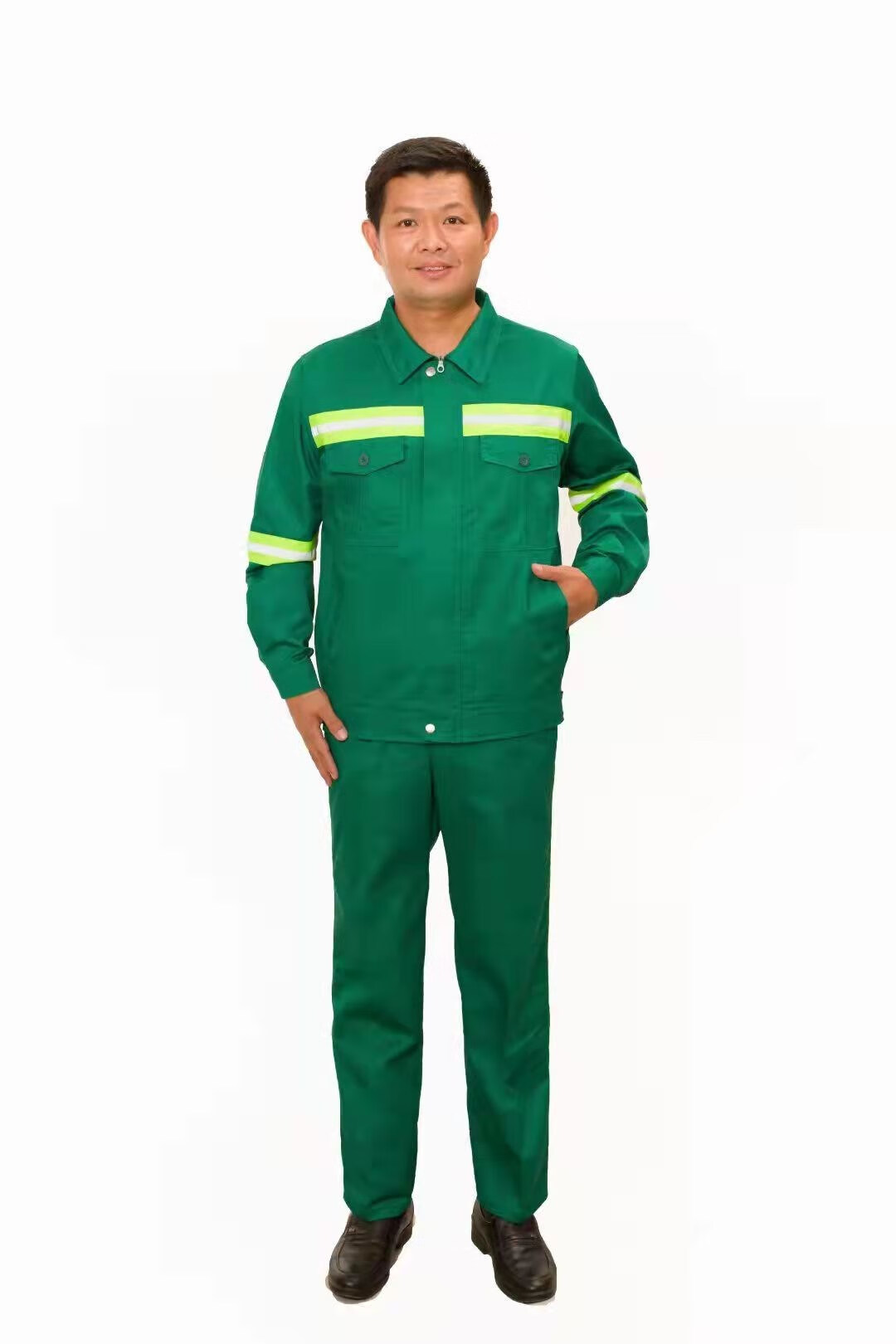 园林绿化环卫工人物业保洁公路施工养护套装劳保上衣工作服装 绿色