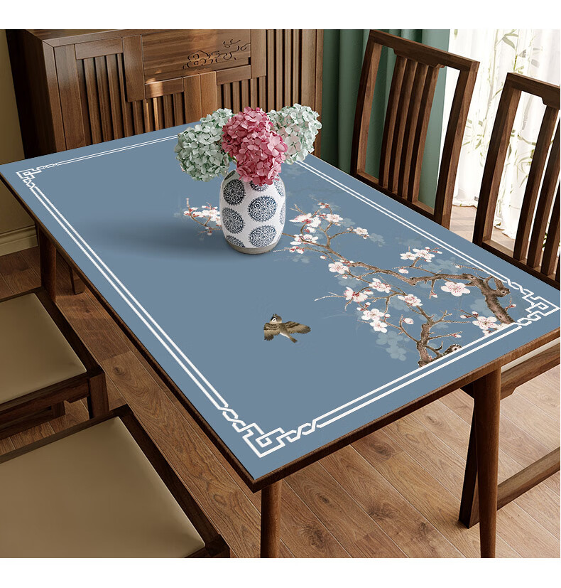 画溪桌布防水防油长方形中式皮革桌垫防烫茶几垫中国风台布餐桌布定制