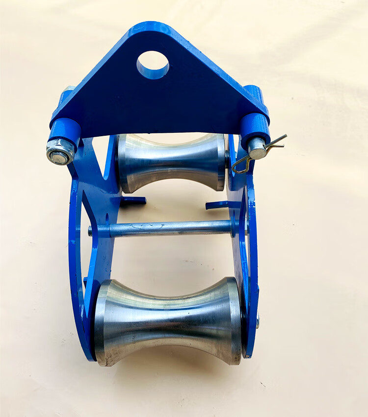 加重型钢轮电缆放线滑轮加厚管口转角三联井口地缆铁轮滑车钢轮一个带