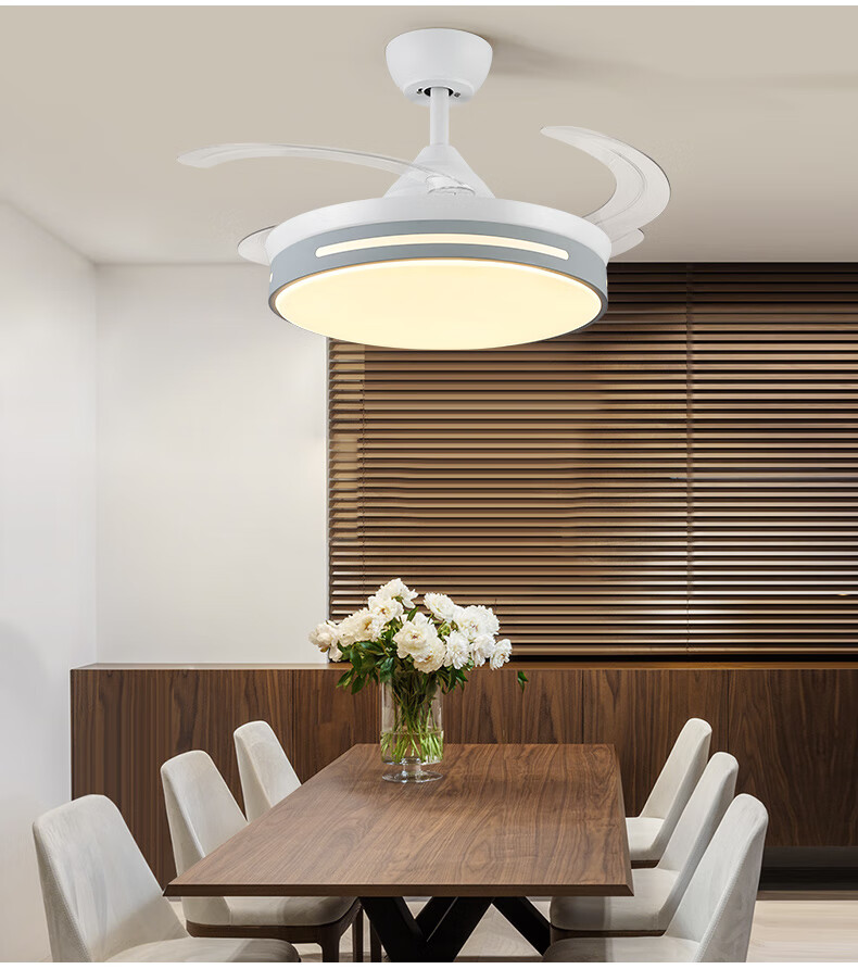 韩御灯扇一体带风扇的电扇吊灯餐厅隐形风扇灯吊扇灯客厅带灯电风扇