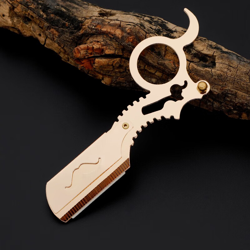 红鸾鸟手动剃须刀架含20刀片男士老式剃头刀全钢刮刀刮胡自修眉剃须