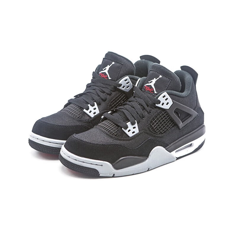 耐克(nike)air jordan 4 retro se gs aj4 黑色帆布 女子运同款 35.