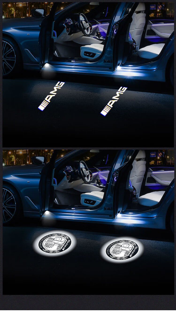 迎宾灯c级c200l/c260l新e级e级改装车门镭射灯 奔驰原标【10倍超清