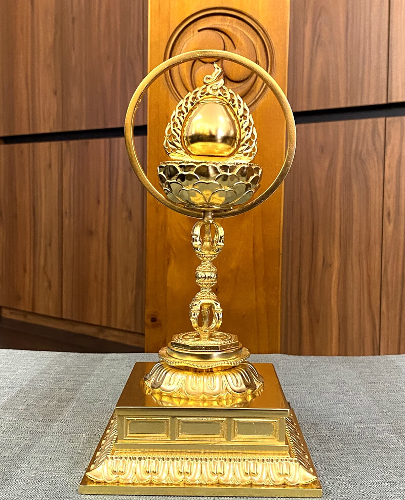 修明堂木制唐密密宗摩尼宝珠家宅佛堂佛龛供佛用装饰品桌面摆件镀金款