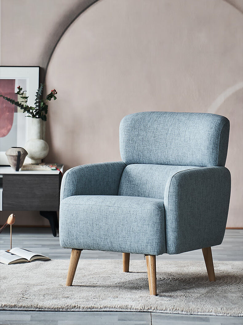 顾家家居冰激凌单人沙发椅北欧简约ins休闲单椅xj春节后发货冰激凌单