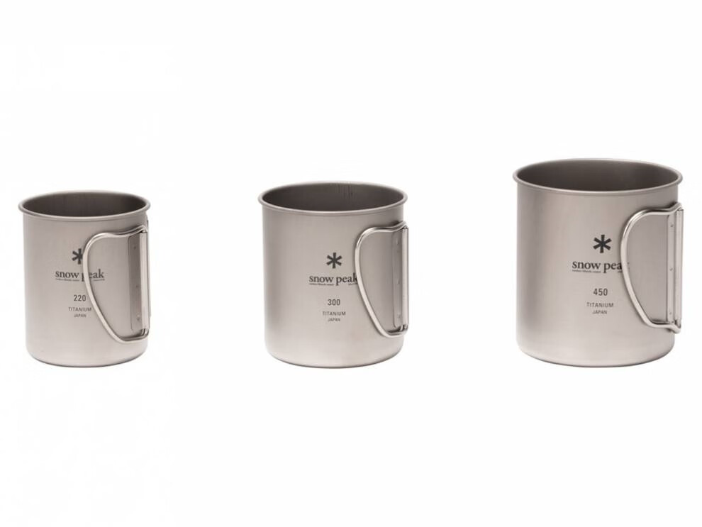 6765雪峰钛杯 日本snow雪峰杯子户外露营餐具纯钛合金可折叠钛杯