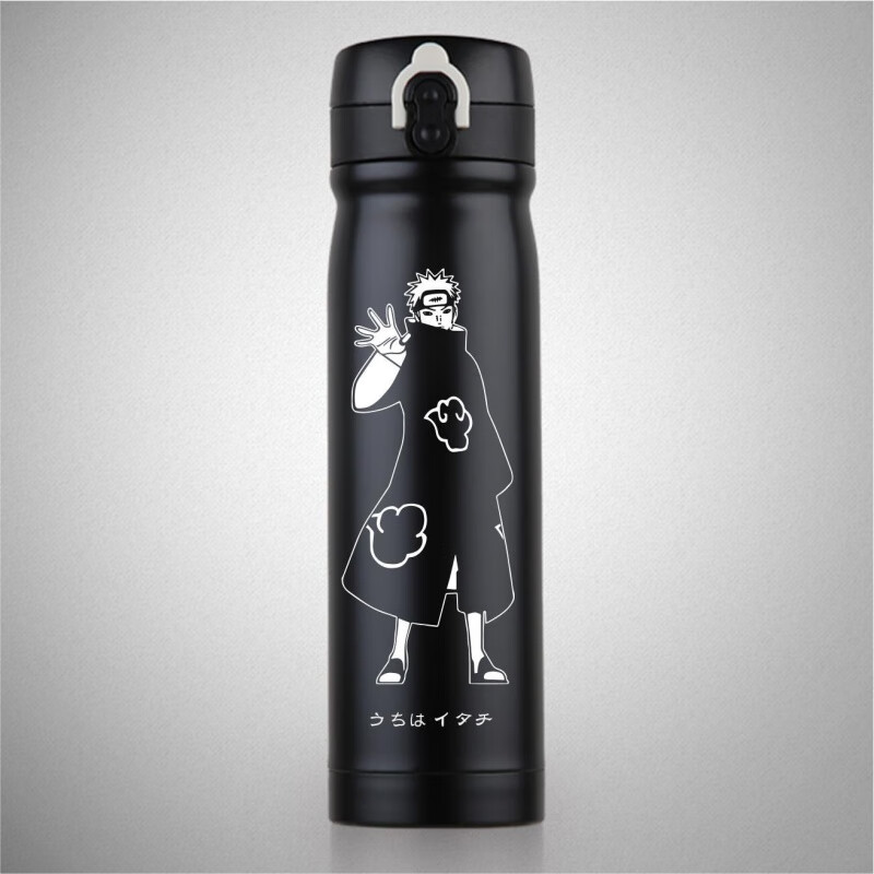 神孩子火影忍者杯子 鸣人卡卡西佐助斑鼬佩恩动漫的保温杯弹跳盖水壶