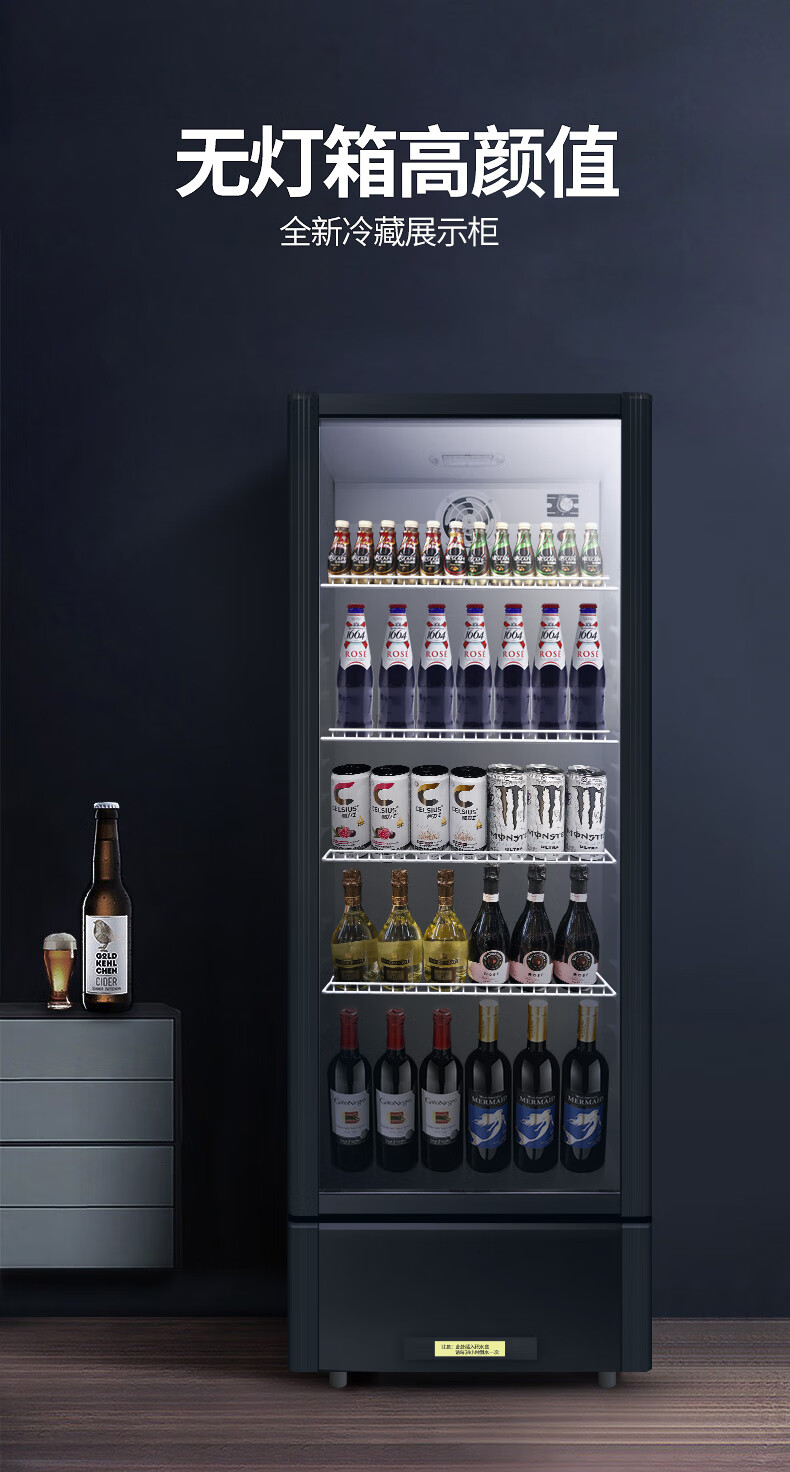 乐创(lecon)冷藏柜展示柜饮料柜商用市办公室冰柜水果保鲜柜啤酒冷饮