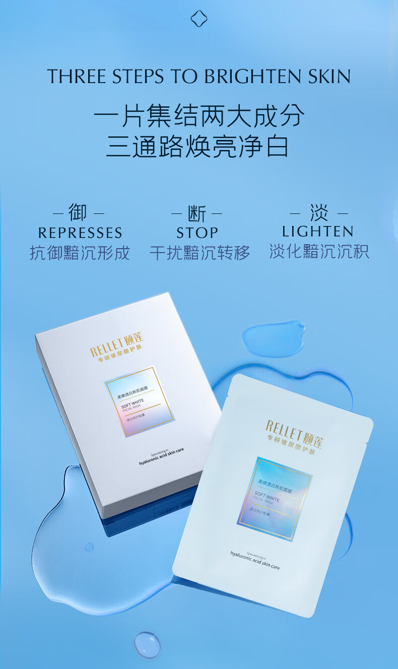 颐莲福瑞达玻尿酸烟酰胺湿敷膜睡眠面膜软膜抗糖小白膜秋冬补水保湿