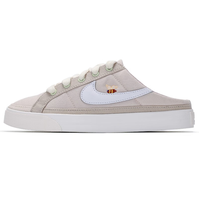 耐克(nike)女鞋夏季一脚穿半拖白色帆布懒人运动休闲鞋db3970-001 dm