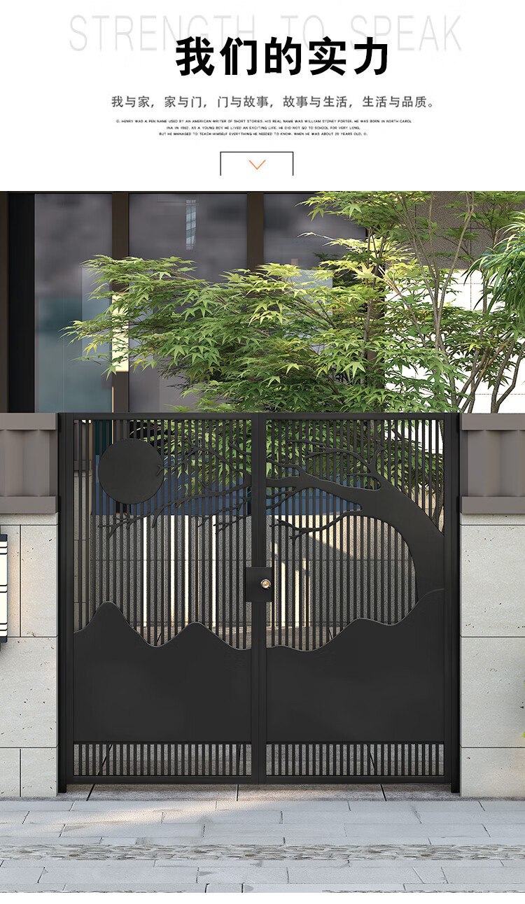 双张聚之宝五金可定制新中式铁艺别墅庭院大门双开农村入户花园院子门